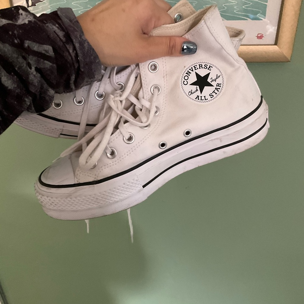 Converse White High-Top Sneakers - Picture 5 of 6